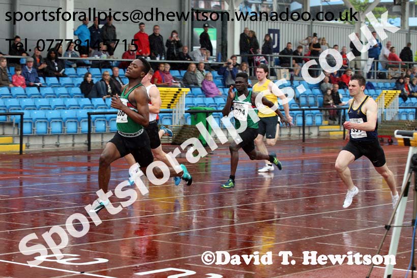Mens under-20s 100 metres, Northern Championships, Sport City, Manchester. Photo: David T. Hewitson/Sports for All Pics